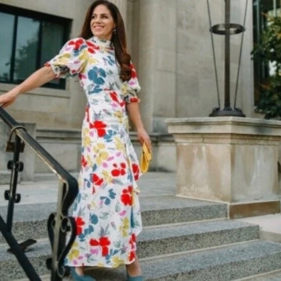 RIXO | for Target Mockneck Ruffle Smock Floral Dress - Picture 13 of 16